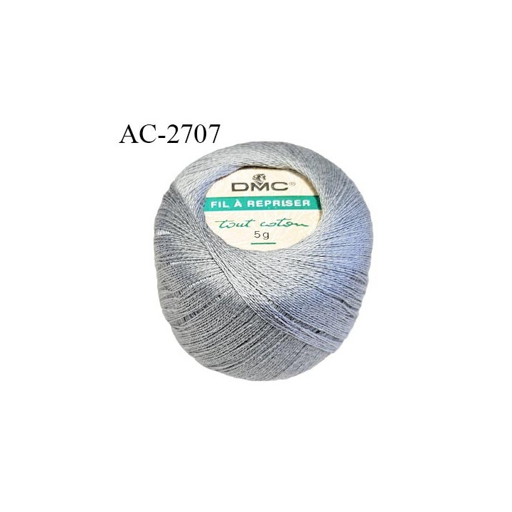Bobine de fil à repriser DMC 100% coton couleur gris convient à tous les types de textiles prix pour une bobine de 5 g