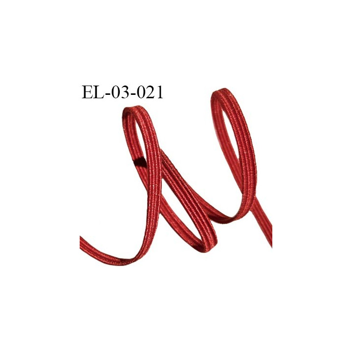 Elastique couture 3 mm couleur rouge largeur 3 mm allongement +160% prix au mètre