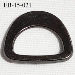 Boucle étrier 14 mm demi rond métal couleur acier largeur extérieur 14 mm intérieur 10 mm idéal sangle de 10mm hauteur 12 mm