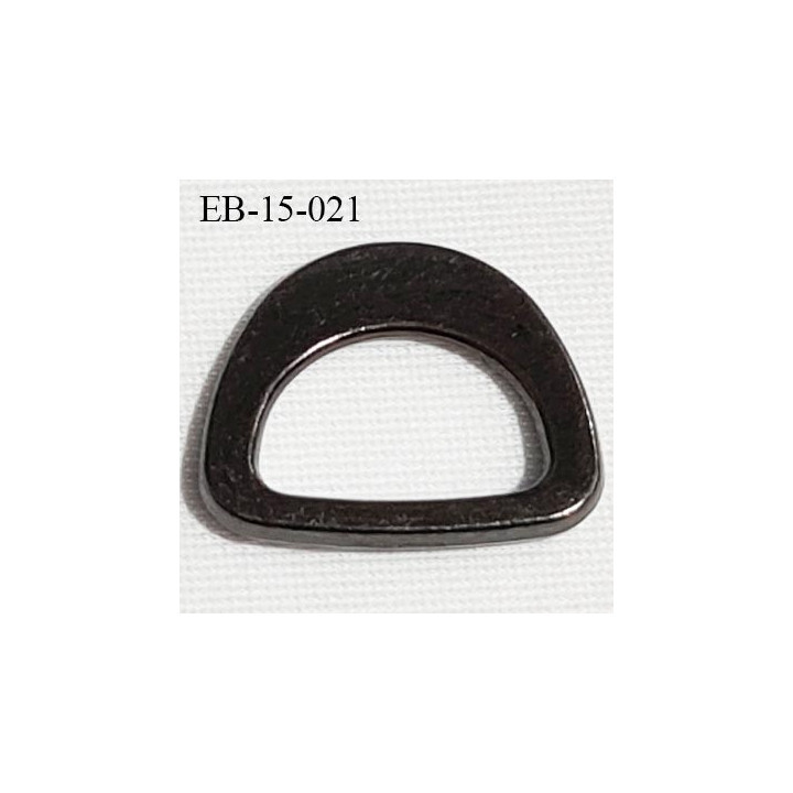 Boucle étrier 14 mm demi rond métal couleur acier largeur extérieur 14 mm intérieur 10 mm idéal sangle de 10mm hauteur 12 mm
