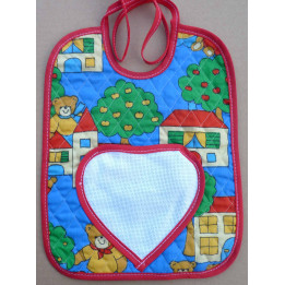 bavoir à broder coton imprimé oursons