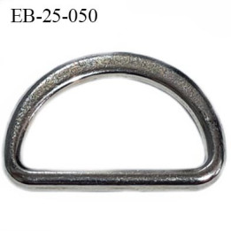 Boucle étrier 20 mm demi rond métal chromé brillant largeur extérieur 2.5 cm intérieur 2 cm idéal sangle de 20 mm hauteur 1.7 cm