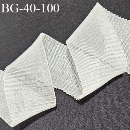 Galon ruban plissé style organza couleur naturel nacré brillant largeur 40 mm prix au mètre