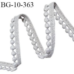 Galon guipure 10 mm couleur gris largeur de la bande 5 mm + 5 mm de bordures prix au mètre