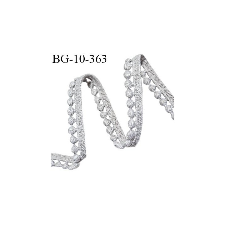 Galon guipure 10 mm couleur gris largeur de la bande 5 mm + 5 mm de bordures prix au mètre