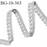 Galon guipure 10 mm couleur gris largeur de la bande 5 mm + 5 mm de bordures prix au mètre