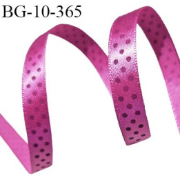 Galon ruban 10 mm couleur rose à pois violet largeur 10 mm prix au mètre
