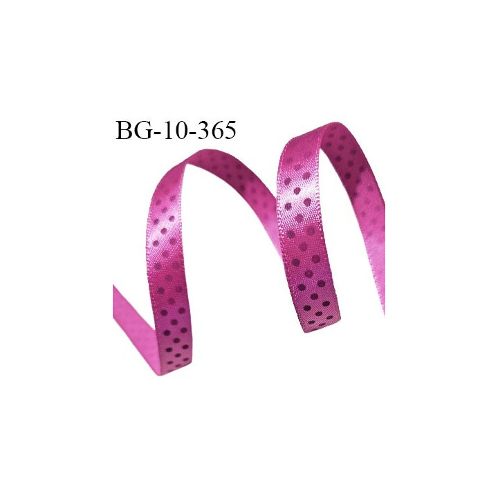 Galon ruban 10 mm couleur rose à pois violet largeur 10 mm prix au mètre