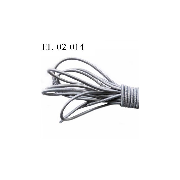Elastique cordon 2 mm couleur gris diamètre 2 mm prix au mètre