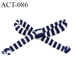 Noeud lycra lingerie 45 mm couleur bleu et blanc largeur 45 mm hauteur 30 mm prix à la pièce