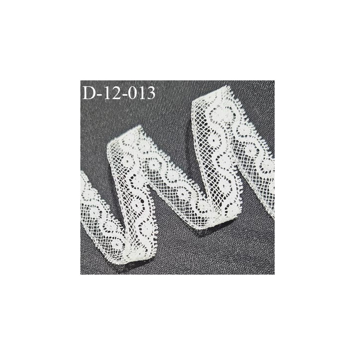 Dentelle 10 mm non extensible couleur blanc largeur 10 mm prix au mètre