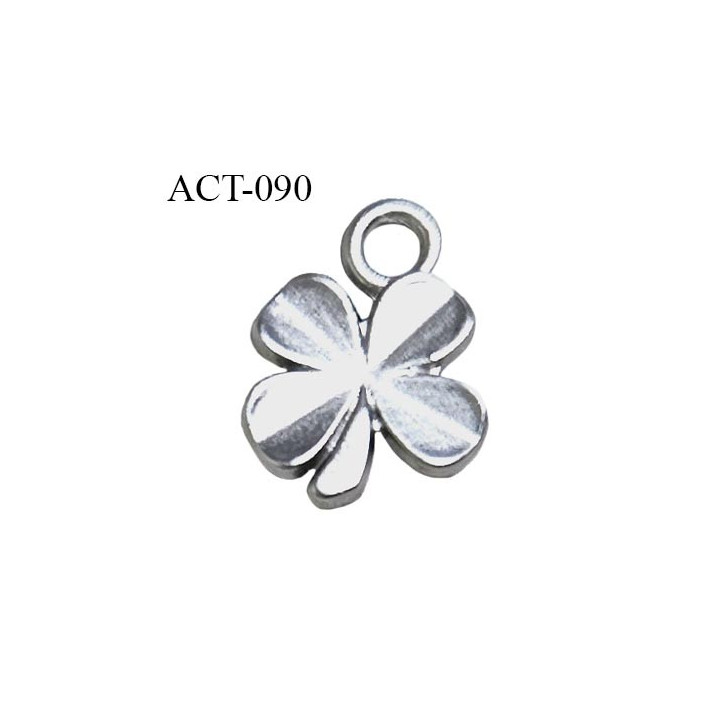 Accessoire décor ornement trèfle à 4 feuilles couleur argent diamètre 10 mm prix à la pièce