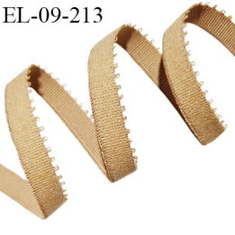 Elastique picot 9 mm lingerie couleur ambre ou caramel largeur 9 mm haut de gamme allongement +160% prix au mètre