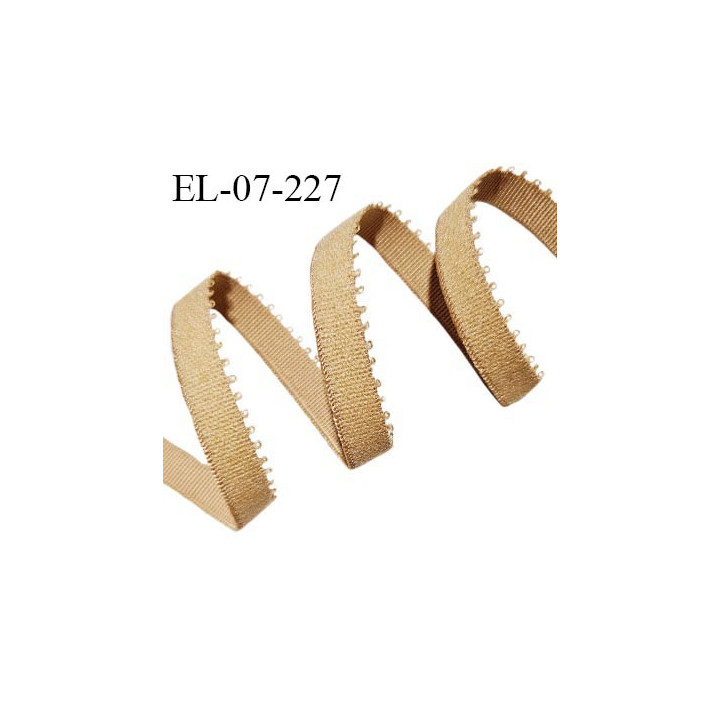 Elastique picot 7 mm lingerie couleur ambre ou caramel largeur 7 mm haut de gamme allongement +160% prix au mètre