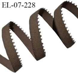 Elastique picot 7 mm lingerie couleur marron foncé ou bois brûlé largeur 7 mm haut de gamme allongement +160% prix au mètre