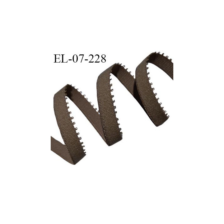 Elastique picot 7 mm lingerie couleur marron foncé ou bois brûlé largeur 7 mm haut de gamme allongement +160% prix au mètre