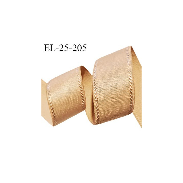 Elastique lingerie 24 mm couleur ambre ou caramel doré largeur 24 mm allongement +30% prix au mètre