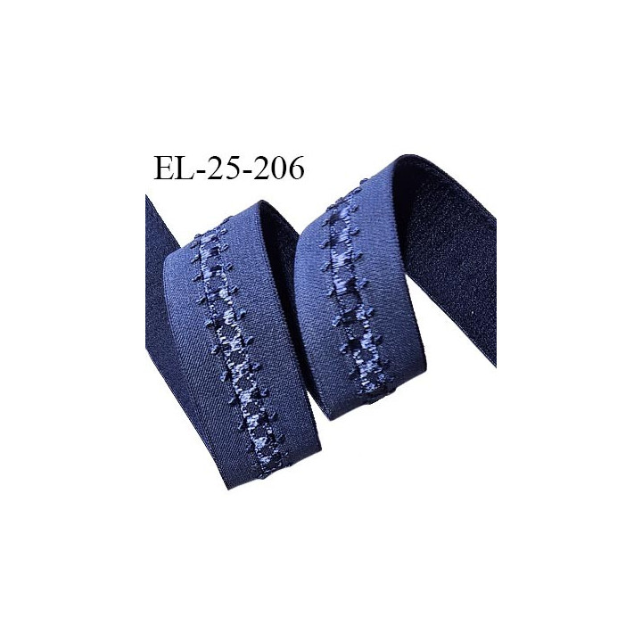 Elastique lingerie 24 mm couleur bleu largeur 24 mm allongement +30% prix au mètre