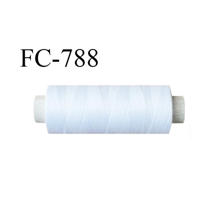 Bobine 500 m fil Polyester n° 120 couleur blanc  longueur 500 mètres fil européen bobiné en France