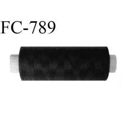 Bobine 500 m fil Polyester n° 120 couleur noir  longueur 500 mètres fil européen bobiné en France