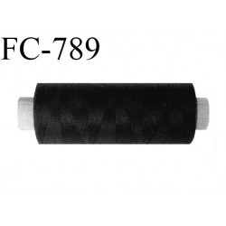Bobine 500 m fil Polyester n° 120 couleur noir longueur 500 mètres fil européen bobiné en France
