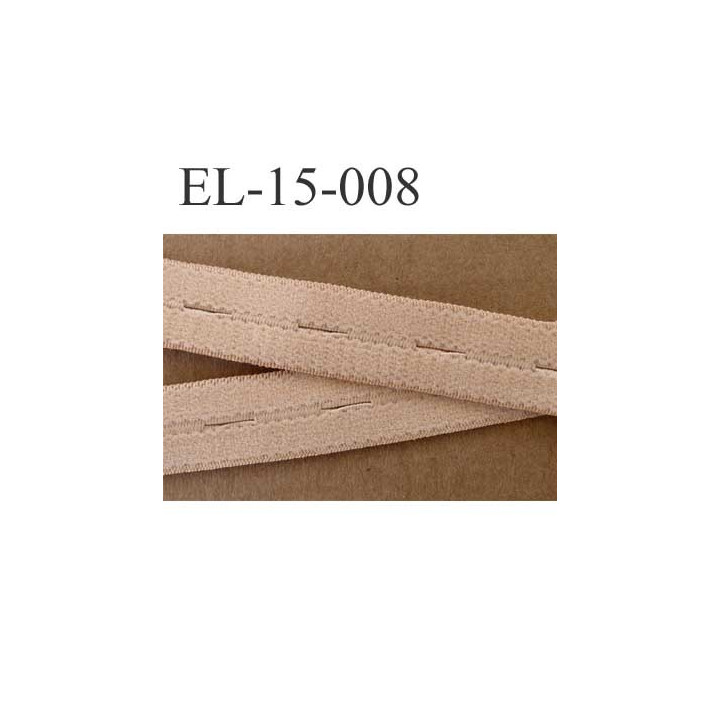 élastique à boutonnière plat souple largeur 15 mm couleur chair rosé vendu au mètre