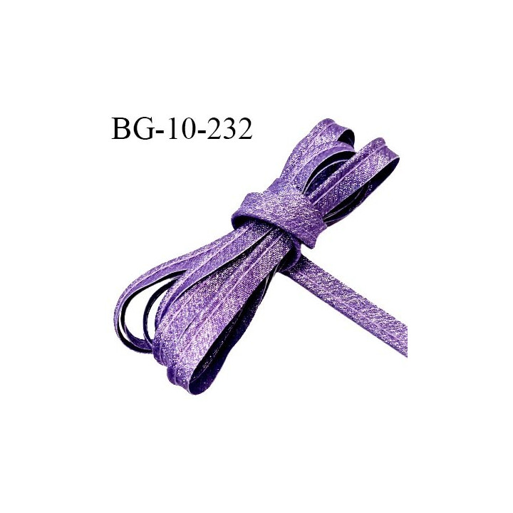 Passepoil 10 mm couleur lilas superbe lurex brillant fabriqué en France avec lien cordon coton intérieur 2 mm prix du mètre