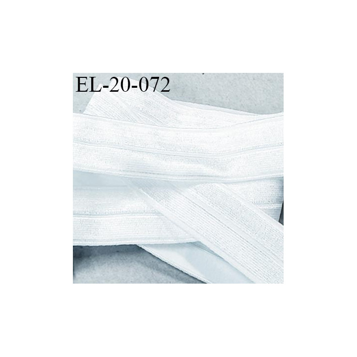 élastique 20 mm pré plié blanc souple largeur 20 mm,  pour , tissus en lycra ou extensibles  prix au mètre