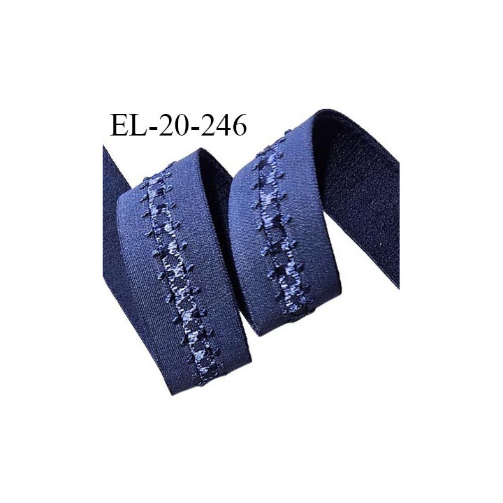 Elastique lingerie 19 mm couleur bleu largeur 19 mm allongement +30% prix au mètre