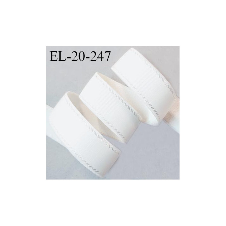 Elastique 19 mm lingerie haut de gamme couleur nacre ou écru doux au toucher allongement +30% largeur 19 mm prix au mètre