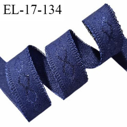 Elastique lingerie 17 mm couleur bleu marine avec picots de chaque côté doux au toucher largeur 17 mm