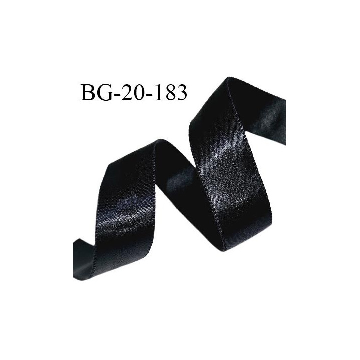 Cache armature ruban satiné très solide 20 mm couleur noir largeur 20 mm prix au mètre
