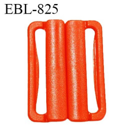 Boucle clip 25 mm attache réglette pvc spécial maillot de bain couleur orange largeur du passage intérieur 25 mm