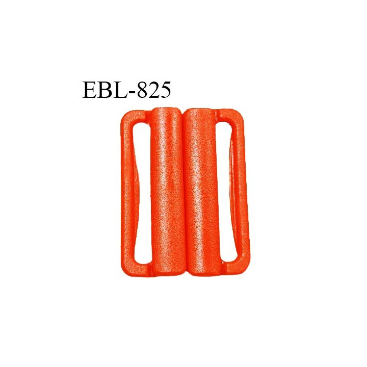Boucle clip 25 mm attache réglette pvc spécial maillot de bain couleur orange largeur du passage intérieur 25 mm