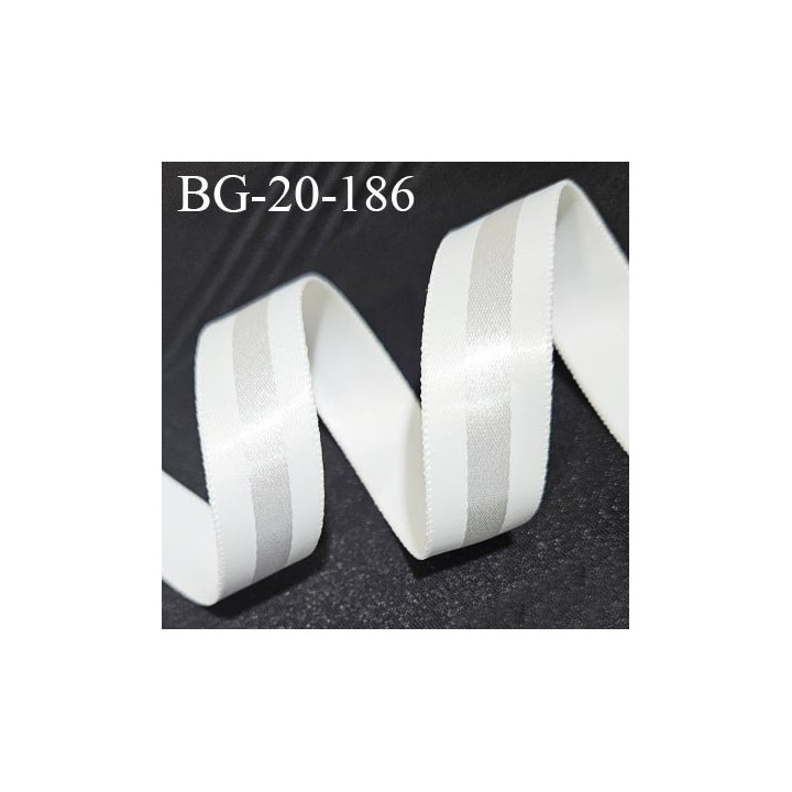 Cache armature ruban satiné très solide 20 mm couleur blanc largeur 20 mm prix au mètre
