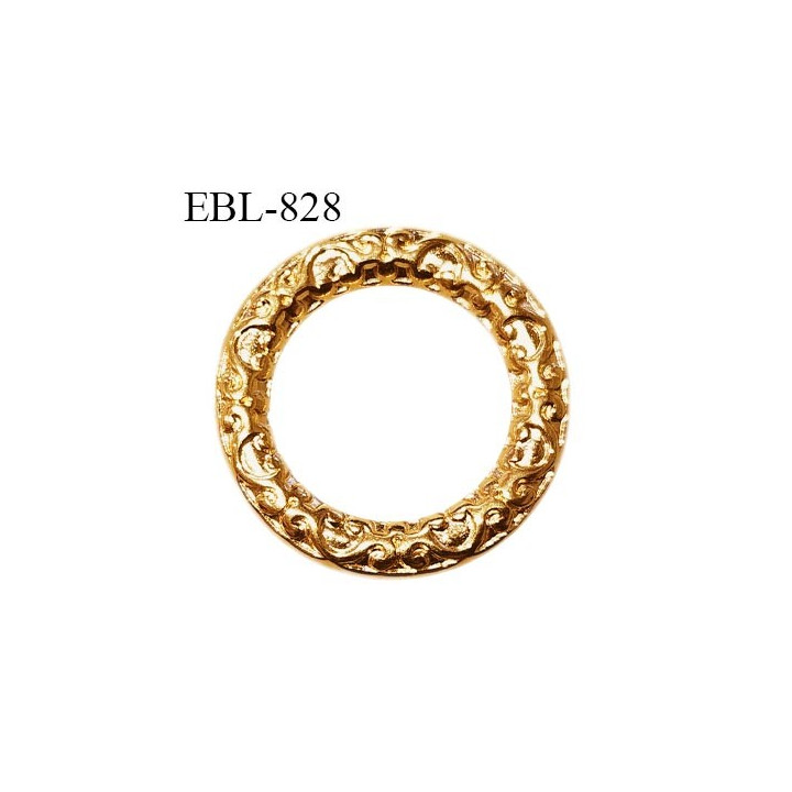 Anneau 14 mm en métal couleur or avec motif diamètre intérieur 14 mm diamètre extérieur 22 mm épaisseur 2 mm prix à l'unité