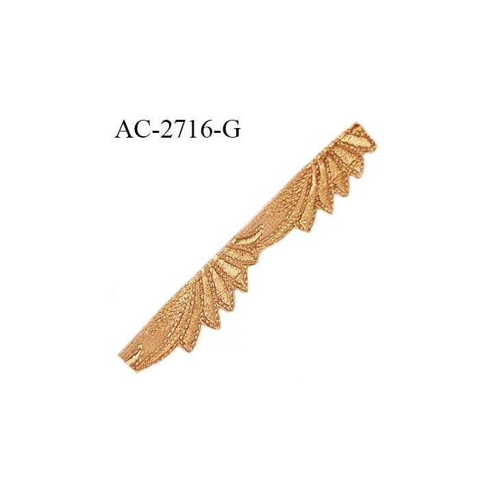 Devant bretelle côté gauche lingerie couleur ambre ou caramel doré longueur 16 cm largeur 35 mm