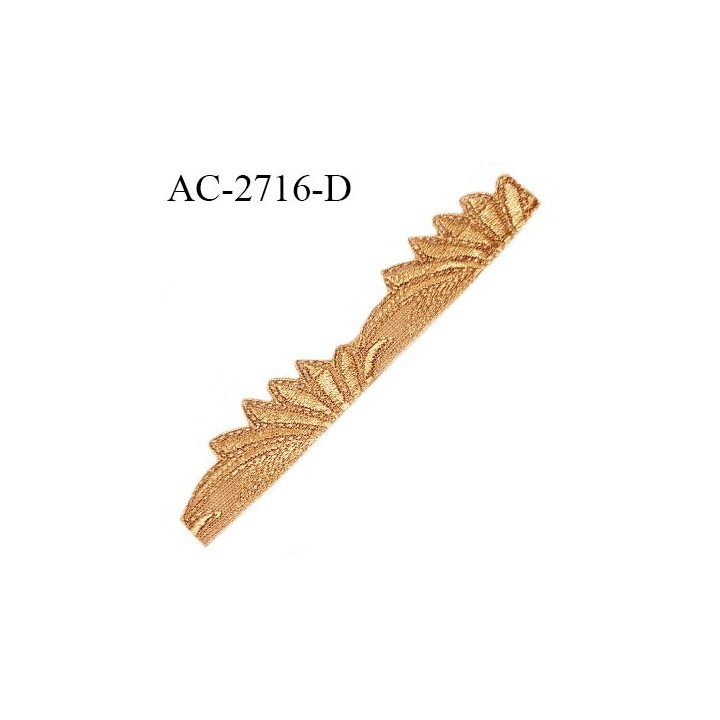 Devant bretelle côté droit lingerie couleur ambre ou caramel doré longueur 16 cm largeur 35 mm prix à l'unité