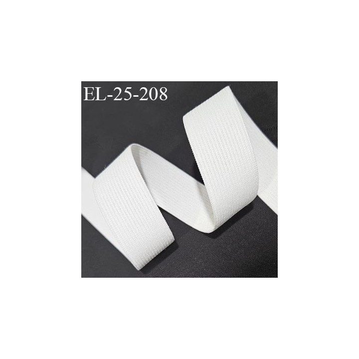 Elastique 25 mm polygomme couleur naturel allongement +90% prix au mètre