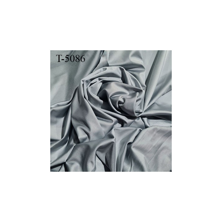 Tissu lingerie non extensible gris argent satiné haut gamme prix pour 10 cm de longueur par 170 cm de large poids au m2 210 grs