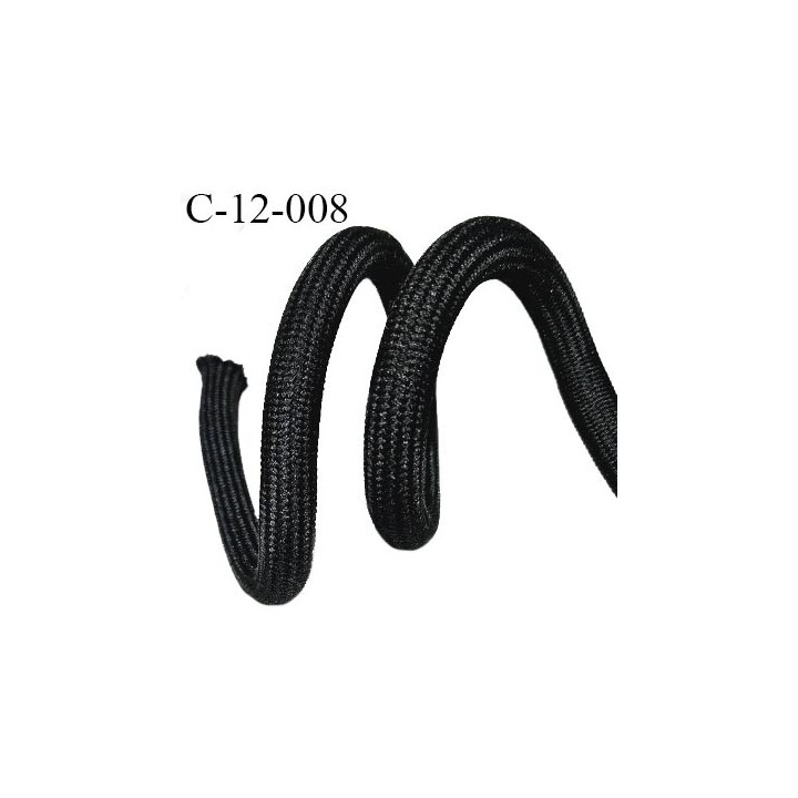Cordon 12 mm très solide couleur noir diamètre 12 mm prix au mètre