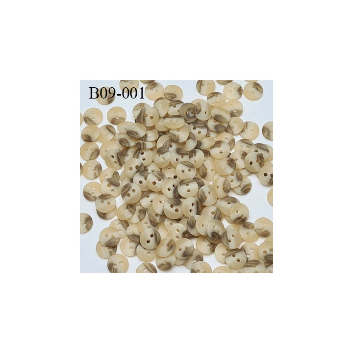 bouton 9 mm couleur marbré 2 trous