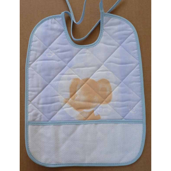 bavoir à broder coton imprimé motif éléphant