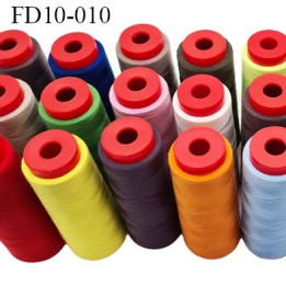 lot de 10 cônes  surprise de destockage  1000 m de fil  polyester  fil n° 120  bobiné en France