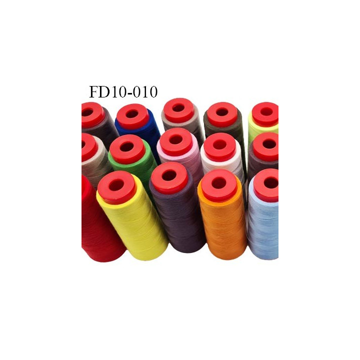 lot de 10 cônes  surprise de destockage  1000 m de fil  polyester  fil n° 120  bobiné en France