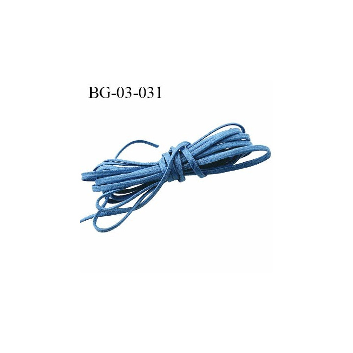 Galon lacette ciré 2 mm couleur bleu ciel très solide largeur 2 mm prix au mètre