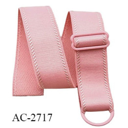 Bretelle lingerie SG 20 mm haut de gamme couleur rose anglais avec 1 barrette et 1 anneau largeur 20 mm longueur 34cm +  5 cm