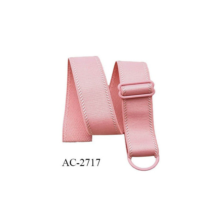 Bretelle lingerie SG 20 mm haut de gamme couleur rose anglais avec 1 barrette et 1 anneau largeur 20 mm longueur 34cm +  5 cm
