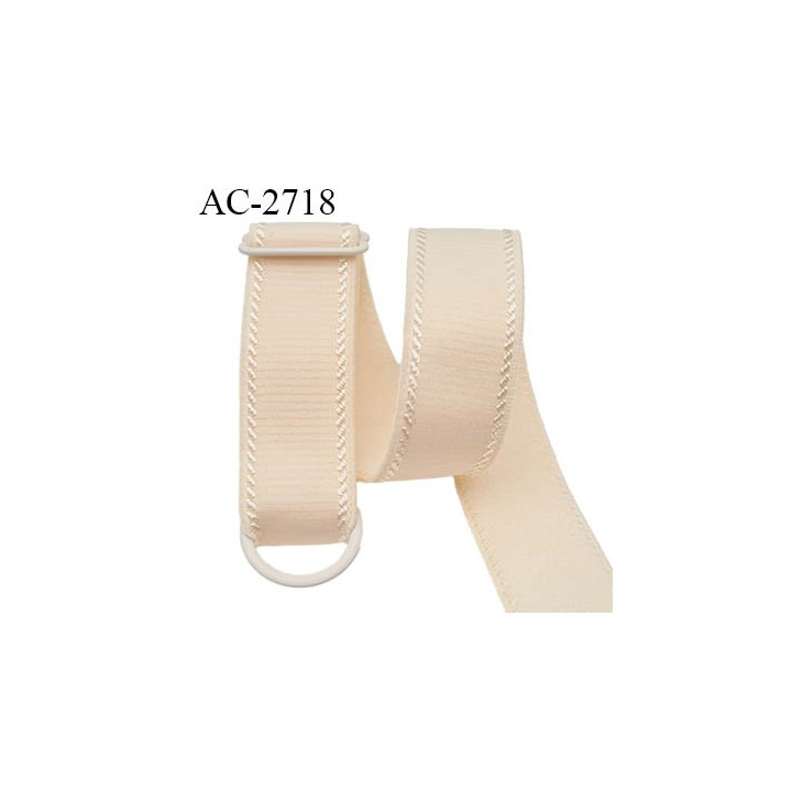 Bretelle lingerie SG 20 mm haut de gamme couleur rose anglais avec 1 barrette et 1 anneau largeur 20 mm longueur 34cm +  5 cm