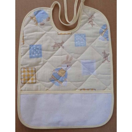 bavoir coton imprimé motif lapin